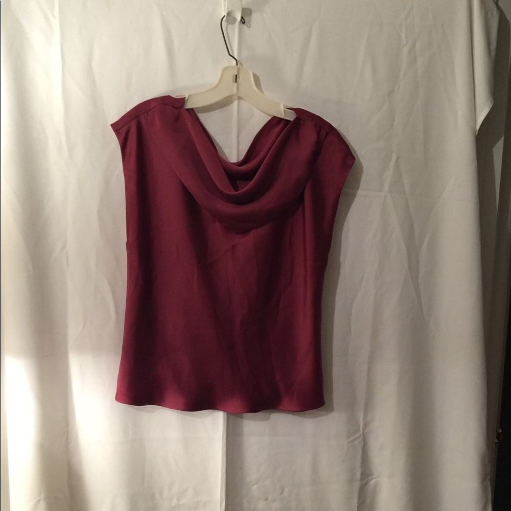 Prophecy wine draped neck sleeveless blouse sz 14